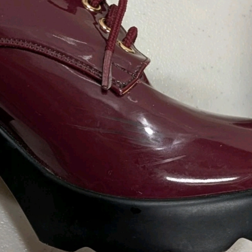 Smile Lace Up Oxford Platform Chunky Heels Pat Shoes 37 6.5 90s Y2K Gothic #bxsh - Picture 11 of 12